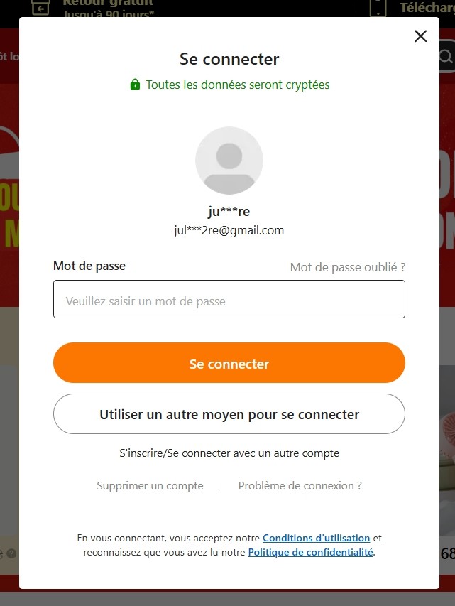 temu mon compte se connecter