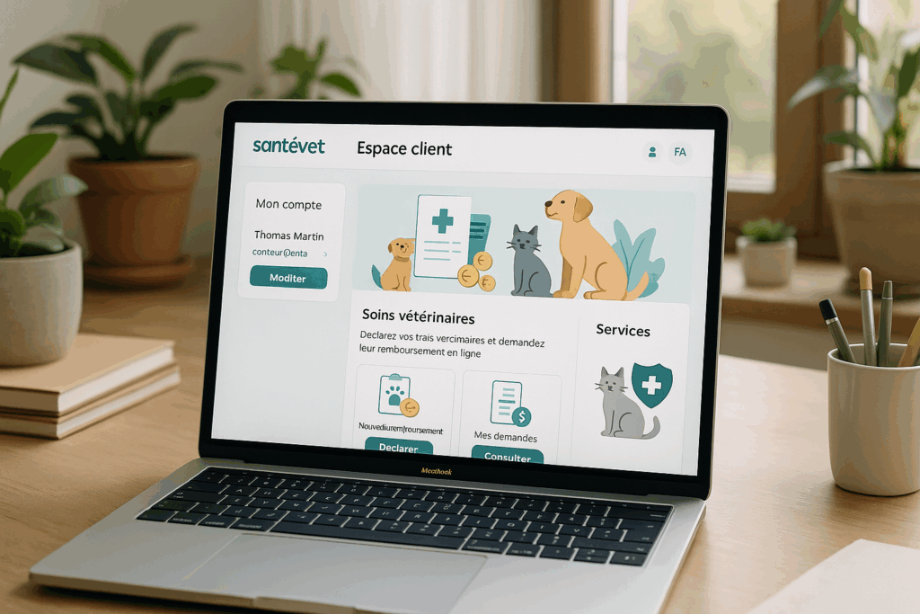 gérez facilement votre compte santévet : accédez à votre espace client, suivez vos remboursements en ligne et profitez de tous les services dédiés à l’assurance santé animale.